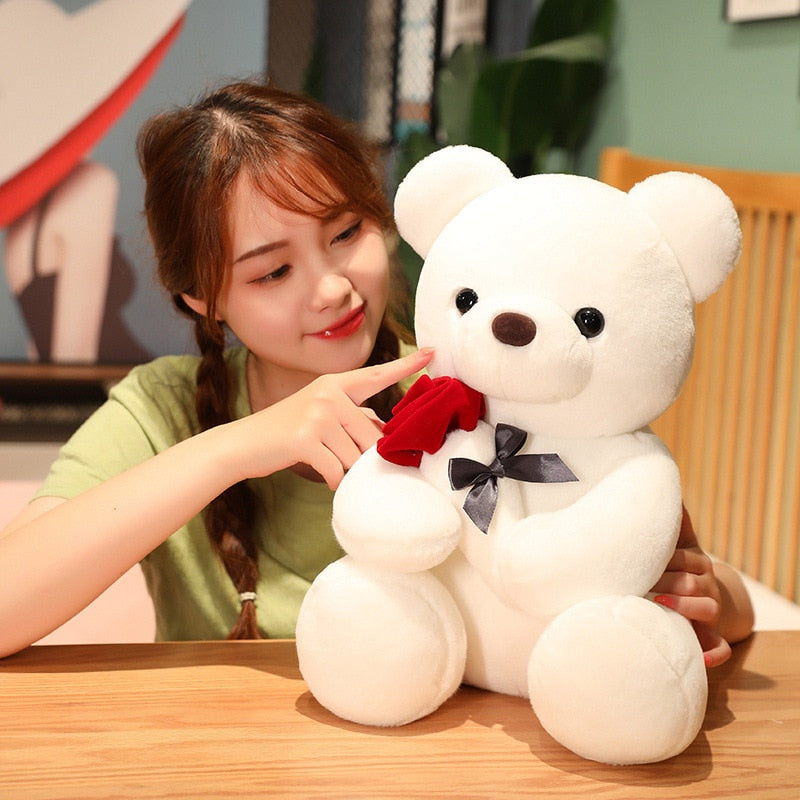 Valentine&#39;s Day Teddy Bear Doll Plush Toy Confession Rose Flower Hug Panda Doll for Girlfriend Worldwide Valentine&#39;s Day gift - Executive-Skincare