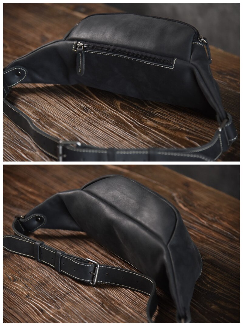 PNDME high quality cowhide simple vintage chest bag genuine leather men&#39;s shoulder messenger belt bag casual sports waist packs - Executive-Skincare