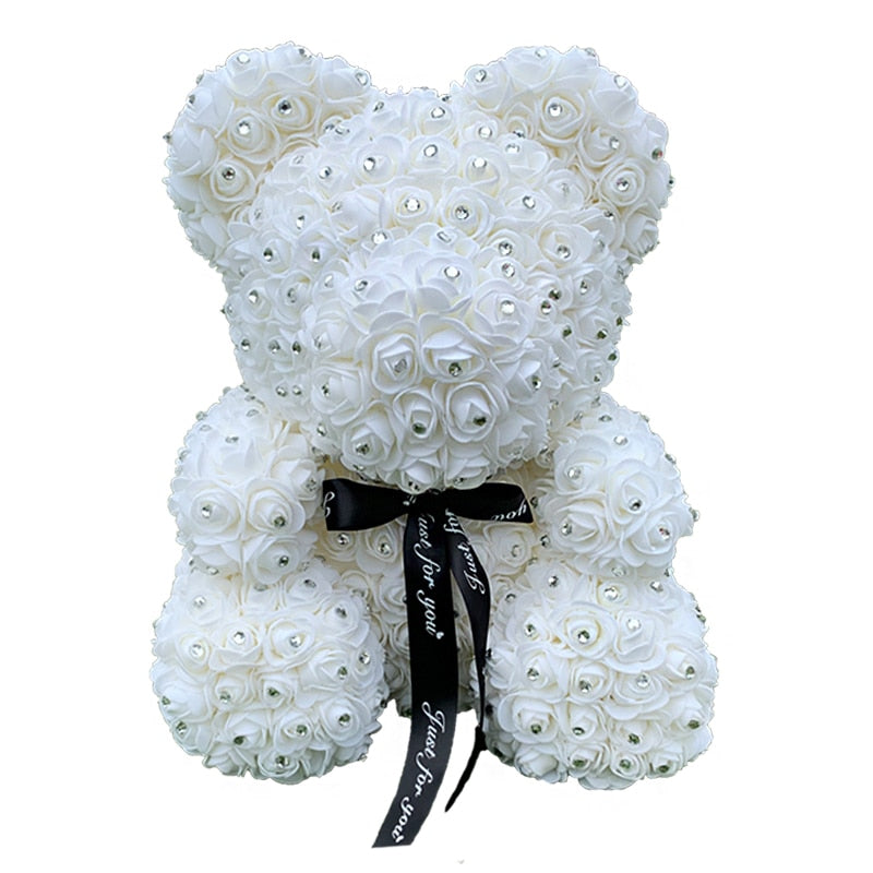 Drop shipping Valentine&#39;s Gifts Diamond Teddy Rose Bears 40cm Artificial Flower Bears For Girls Christmas Gifts - Executive-Skincare