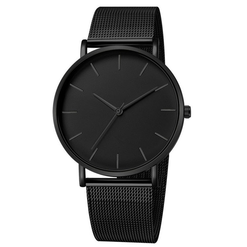 Men Watch Quartz Casual Watches Simple Metal Hour Reloj Quartz Watch Montre Mesh Stainless Steel erkek kol saati masculino clock - Executive-Skincare