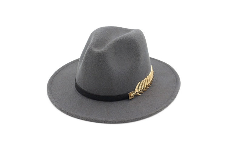 Ladies Wool Fedora Warm Jazz Hat Chapeau Femme feutre Panaman cap Felt Women Fedora Hats with Pearls Belt Vintage Trilby Caps - Executive-Skincare