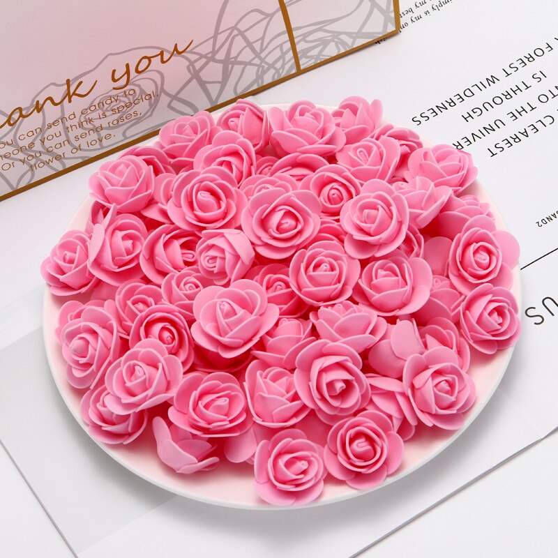 100pcs Wedding Teddy Bear of Roses Diy Gift Valentine Day Present Artificial Flowers New Year Christmas Decoration for Home - Executive-Skincare