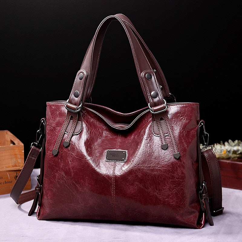 2021 New Fashion Casual Tote Bag Women Handbags Soft Leather Shoulder Bags Vintage Big Capacity Crossbody Hand Bag For Ladies - Executive-Skincare