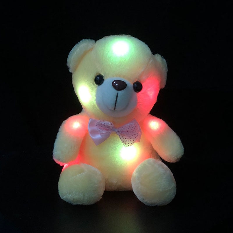 20CM Colorful Glowing  Luminous Plush Baby Toys Lighting Stuffed Bear Teddy Bear Lovely Gifts for Kids - Executive-Skincare