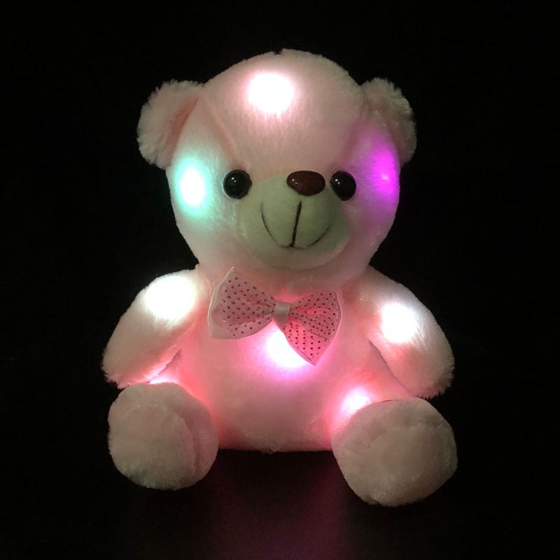 20CM Colorful Glowing  Luminous Plush Baby Toys Lighting Stuffed Bear Teddy Bear Lovely Gifts for Kids - Executive-Skincare