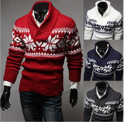 2022 England style men sweater Pullovers sweater Slim O-Neck men sweater fashion men Christmas sweaters - Executive-Skincare