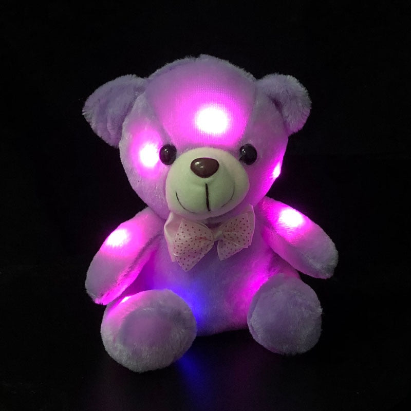 20CM Colorful Glowing  Luminous Plush Baby Toys Lighting Stuffed Bear Teddy Bear Lovely Gifts for Kids - Executive-Skincare