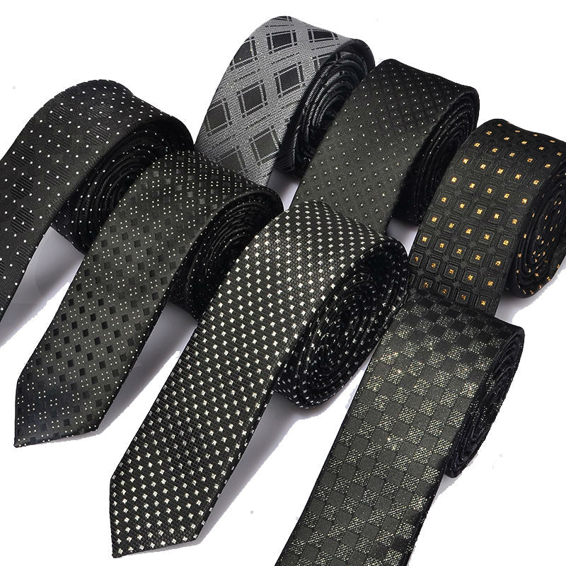 New Men&#39;s Casual Slim Ties Classic Polyester Woven Party Neckties Fashion Plaid Dots Man Neck Tie For Wedding Business Male Tie - Executive-Skincare