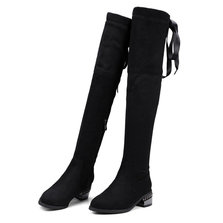 Winter New Style Fashion Square
Over Knee Boots overlapping Bandage - Executive-Skincare