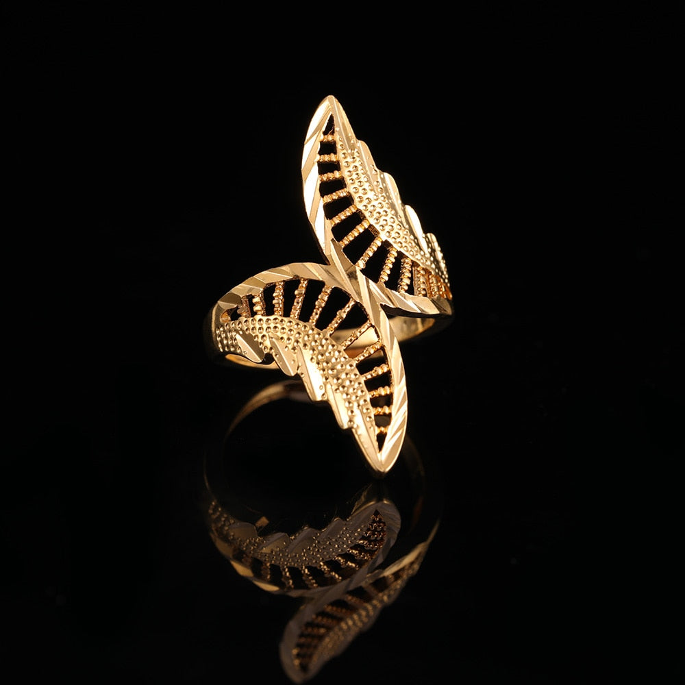 St.kunkka Yellow Gold Color Filled Big Butterfly Ring For Woman Wedding Party Charm Ring New Fashion Jewelry Accessories Gift - Executive-Skincare