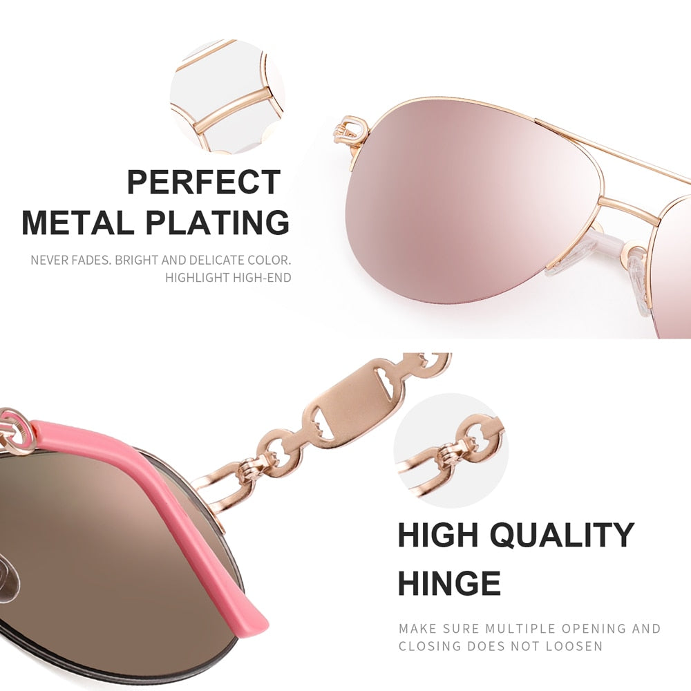 FENCHI Pink Sunglasses Women 2021 Pilot Vintage Female Sun Gasses UV 400 White Shades Zonnebril Dames Oculos Feminino De Sol - Executive-Skincare