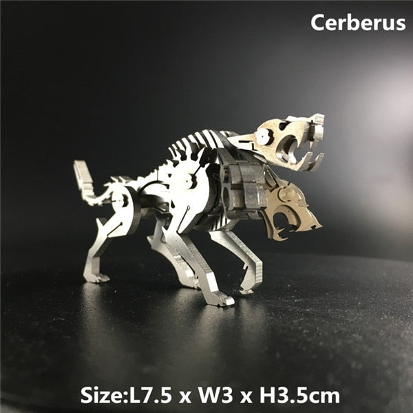 3D Metal Model Chinese Zodiac Dinosaurs western fire dragon  DIY Assembly models Toys Collection Desktop For Adult Children - Executive-Skincare