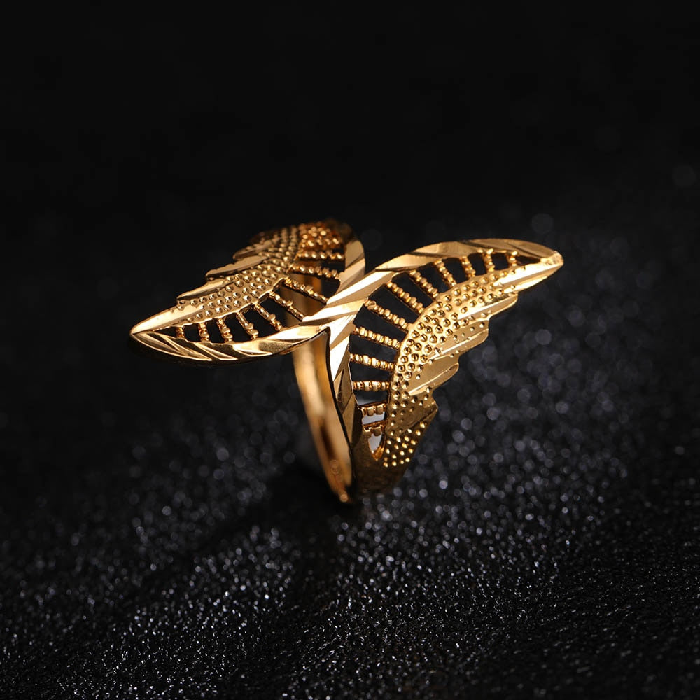 St.kunkka Yellow Gold Color Filled Big Butterfly Ring For Woman Wedding Party Charm Ring New Fashion Jewelry Accessories Gift - Executive-Skincare