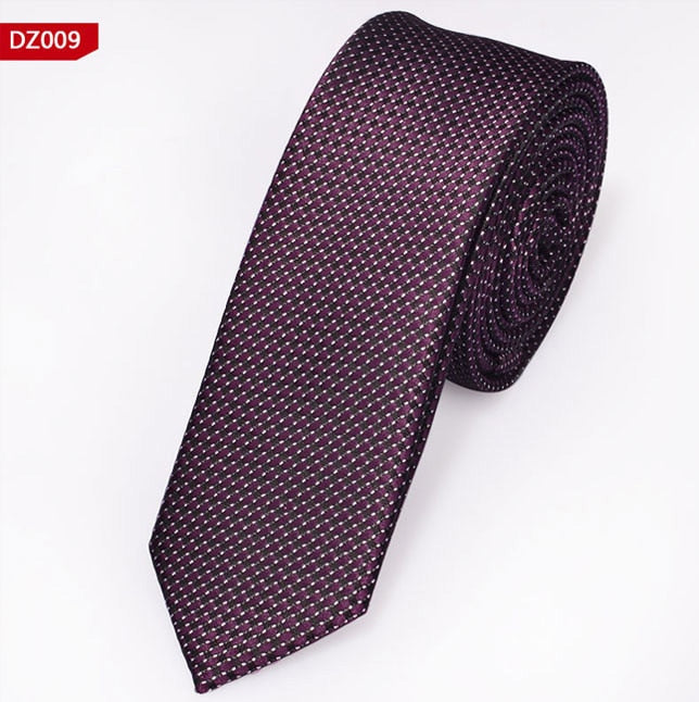 New Men&#39;s Casual Slim Ties Classic Polyester Woven Party Neckties Fashion Plaid Dots Man Neck Tie For Wedding Business Male Tie - Executive-Skincare