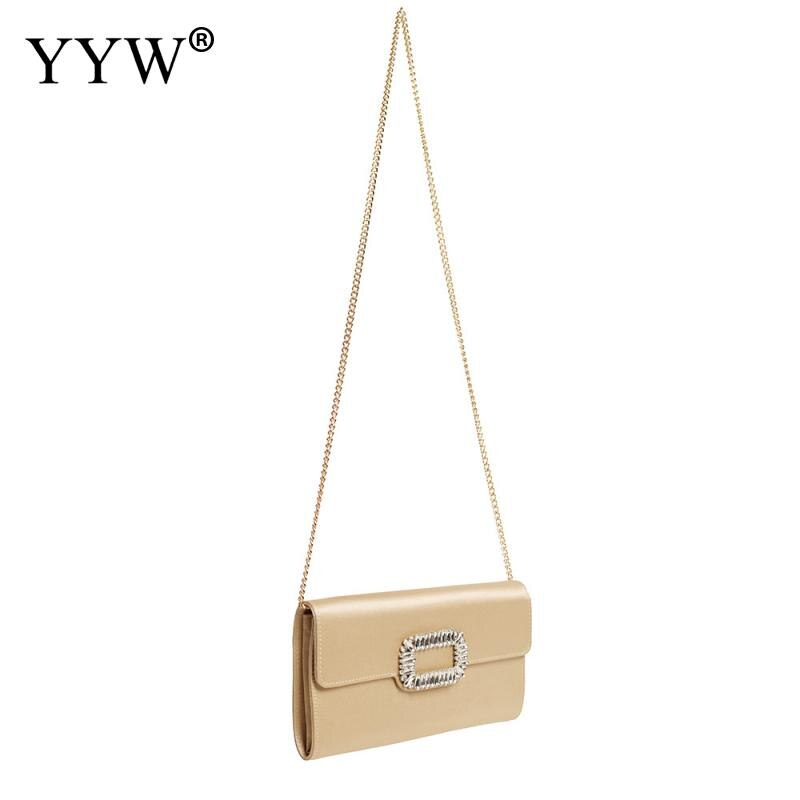 Satin Polyester Evening Clutches And Purse Women Vintage High Quality Rhinestone Box Bag Clutch With Chain Party Shoulder Bags - Executive-Skincare