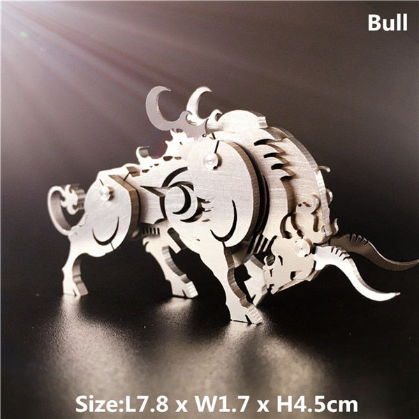 3D Metal Model Chinese Zodiac Dinosaurs western fire dragon  DIY Assembly models Toys Collection Desktop For Adult Children - Executive-Skincare