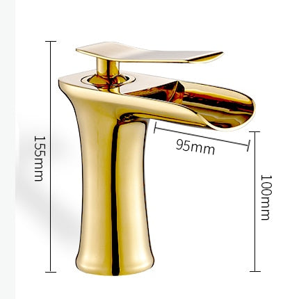 Basin Faucets Waterfall Bathroom Faucet Single handle Basin Mixer Tap Bath Antique Faucet Brass Sink Water Crane Silver 6009 - Executive-Skincare