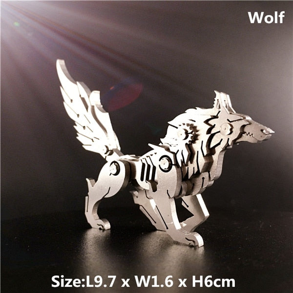 3D Metal Model Chinese Zodiac Dinosaurs western fire dragon  DIY Assembly models Toys Collection Desktop For Adult Children - Executive-Skincare