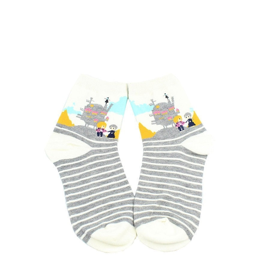 CHAOZHU japanese classic Hayao Miyazaki comic xmas gift birthday girls women cartoon socks My Neighbor Totoro/Spirited Away - Executive-Skincare