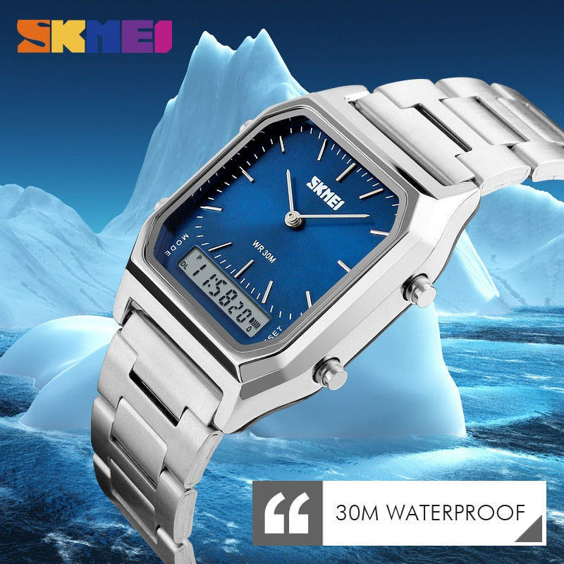 SKMEI Fashion Casual Watch Men Digital Dual Time Sports Chronograph 3bar Waterproof Quartz Wristwatches relogio masculino 1220 - Executive-Skincare