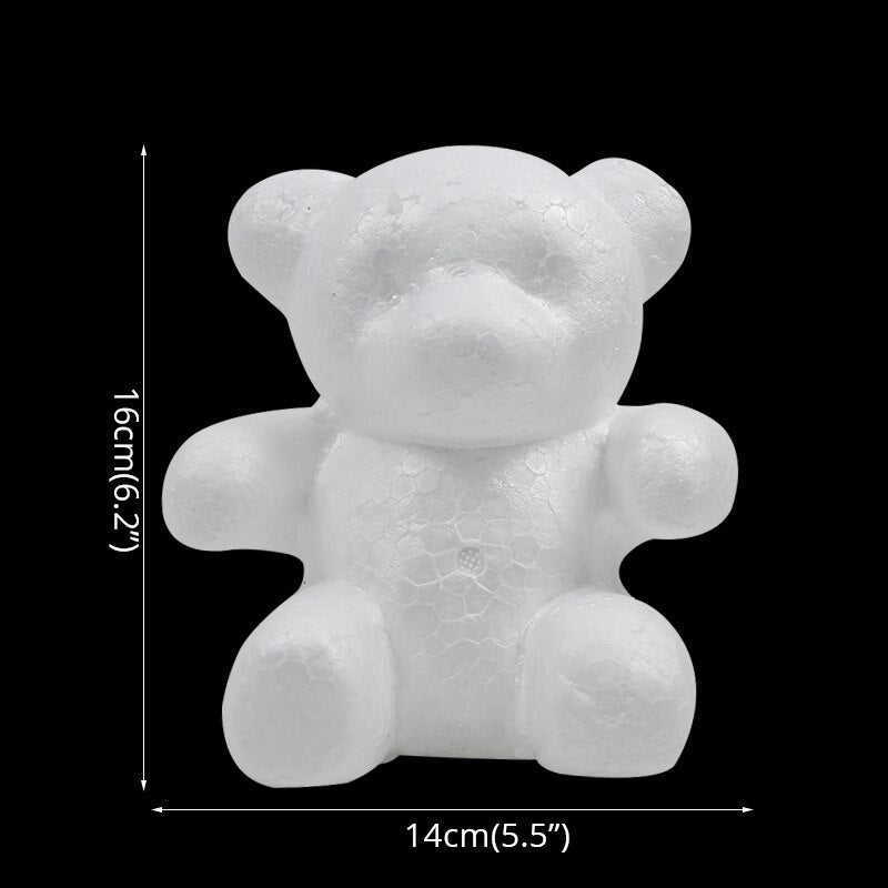 CYUAN Wedding Decoration 16/20cm Polystyrene Styrofoam Modeling Bear Foam White Bear Valentines Day Gift Baby Shower Birthday - Executive-Skincare