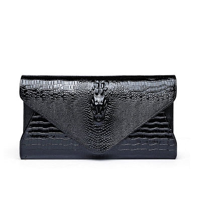 Crocodile pattern cow leather women clutch bag shoulder bag lady genuine leather fashion Messenger bag brand woman wallet purse - Executive-Skincare