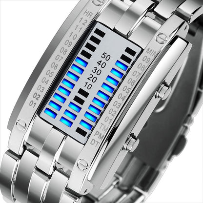 SKMEI Fashion Creative Sport Watch Men Stainless Steel Strap LED Display Watches 5Bar Waterproof Digital Watch reloj hombre 0926 - Executive-Skincare