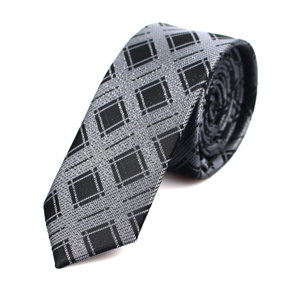 New Men&#39;s Casual Slim Ties Classic Polyester Woven Party Neckties Fashion Plaid Dots Man Neck Tie For Wedding Business Male Tie - Executive-Skincare