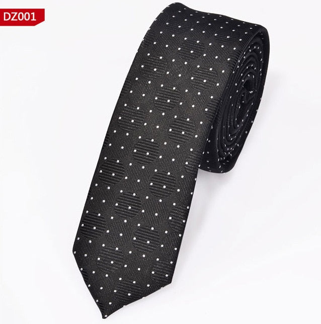 New Men&#39;s Casual Slim Ties Classic Polyester Woven Party Neckties Fashion Plaid Dots Man Neck Tie For Wedding Business Male Tie - Executive-Skincare