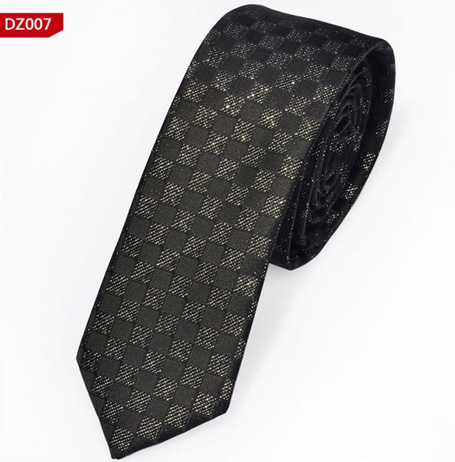 New Men&#39;s Casual Slim Ties Classic Polyester Woven Party Neckties Fashion Plaid Dots Man Neck Tie For Wedding Business Male Tie - Executive-Skincare