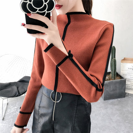 DisappeaRanceLove Women Turtleneck Pullover Sweater Soft Jumper Long Sleeve Autumn Winter 2022 Warm Thick Slim Fit Tops - Executive-Skincare