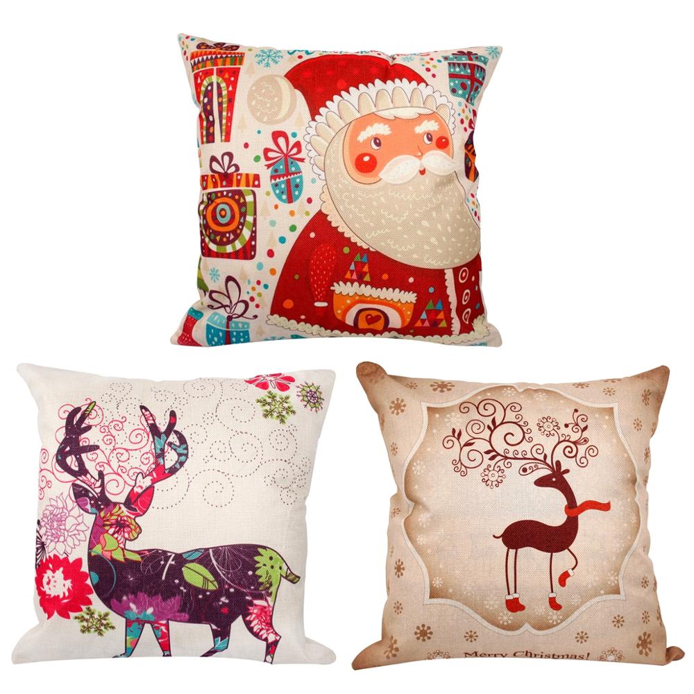 FENGRISE Merry Christmas Decoration For Home Santa Claus Reindeer Pillow Case Christmas 2022 Xmas Navidad Happy New Year 2023 - Executive-Skincare