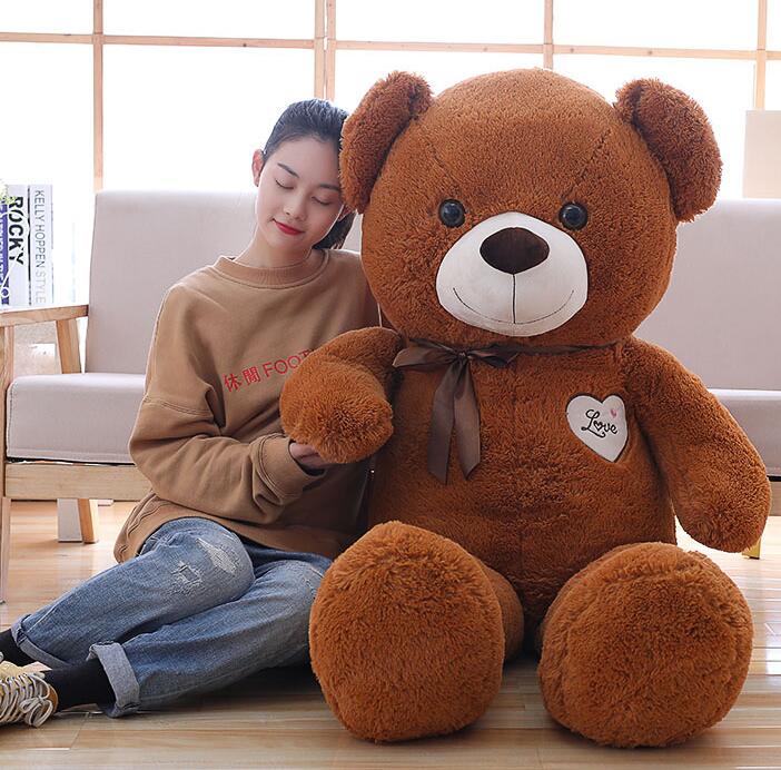 1pc 90/110cm Big baby cute Teddy bear Studded Plush toys lovely bear dolls Gifts for girls Children kids birthday Christmas gift - Executive-Skincare