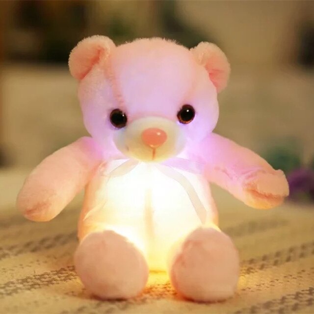 32cm Creative Luminous Bear Plush Toy Stuffed Teddy Led Light Colorful Doll Kawaii Lovely Kids Toy Girls Children Gift - Executive-Skincare