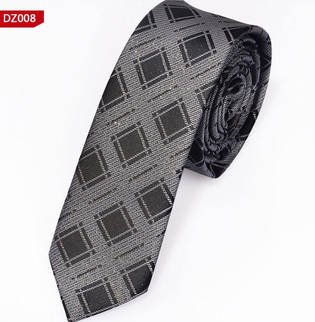 New Men&#39;s Casual Slim Ties Classic Polyester Woven Party Neckties Fashion Plaid Dots Man Neck Tie For Wedding Business Male Tie - Executive-Skincare