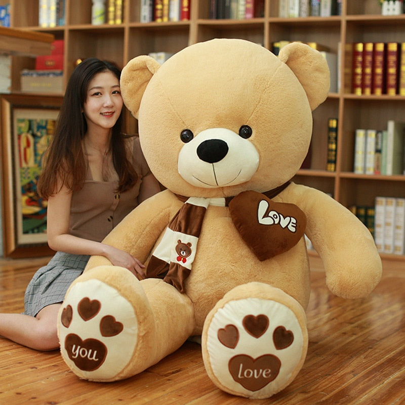 High Quality 80/100CM 4 Colors Teddy Bear With Scarf Stuffed Animals Bear Plush Toys Teddy Bear Doll Lovers Birthday Baby Gift - Executive-Skincare