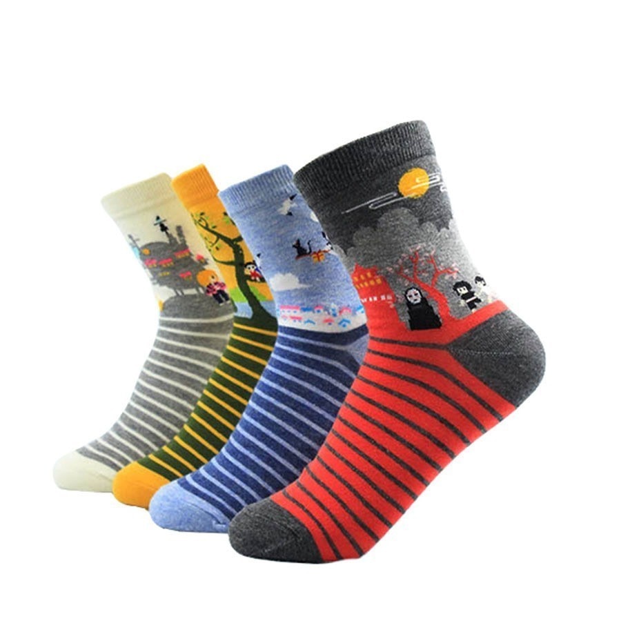 CHAOZHU japanese classic Hayao Miyazaki comic xmas gift birthday girls women cartoon socks My Neighbor Totoro/Spirited Away - Executive-Skincare