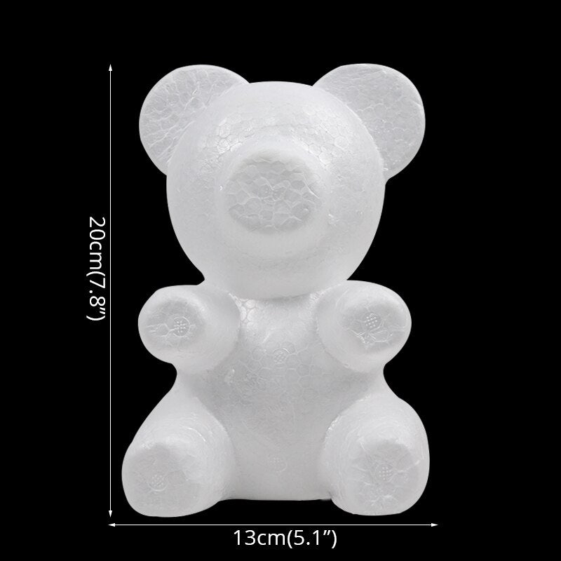 CYUAN Wedding Decoration 16/20cm Polystyrene Styrofoam Modeling Bear Foam White Bear Valentines Day Gift Baby Shower Birthday - Executive-Skincare