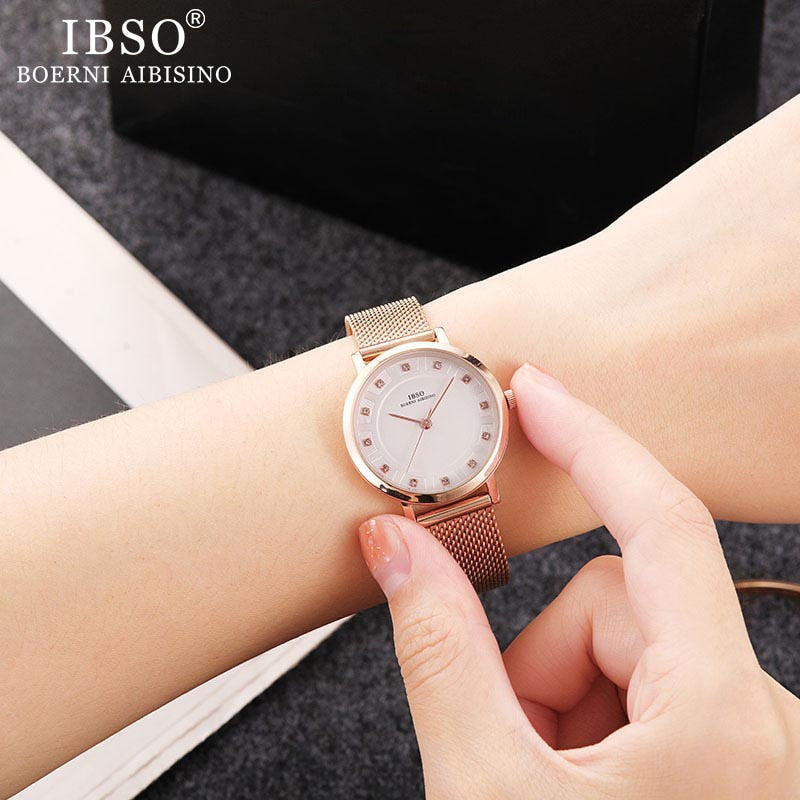 IBSO Women Quartz Watch Set Rose Gold Crystal Design Bracelet Necklace Watch Sets Female Jewelry Set Watch Lady&#39;s Wife Mom  Gift - Executive-Skincare