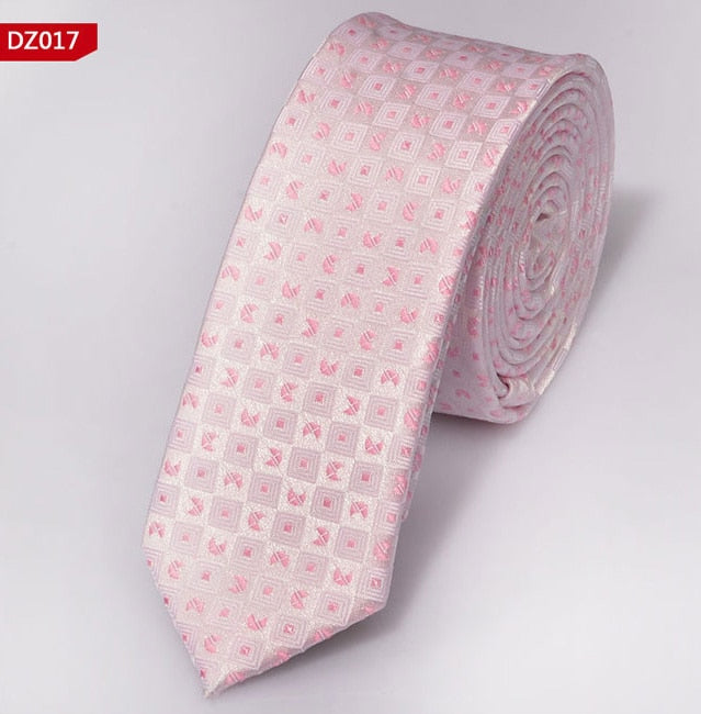 New Men&#39;s Casual Slim Ties Classic Polyester Woven Party Neckties Fashion Plaid Dots Man Neck Tie For Wedding Business Male Tie - Executive-Skincare