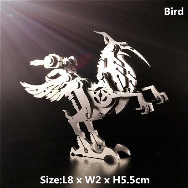 3D Metal Model Chinese Zodiac Dinosaurs western fire dragon  DIY Assembly models Toys Collection Desktop For Adult Children - Executive-Skincare