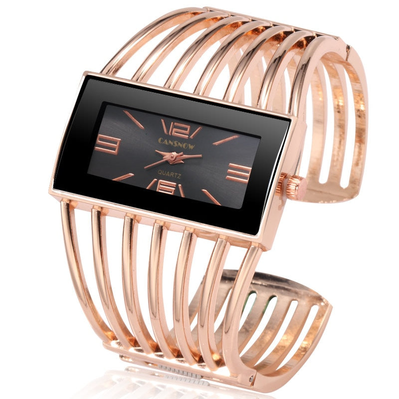 CANSNOW Womens Watch Luxury Fashion Rose Gold Bangle Bracelet Watch Women Dress Clock Female Lady Saati Girls Wristwatch Relojes - Executive-Skincare