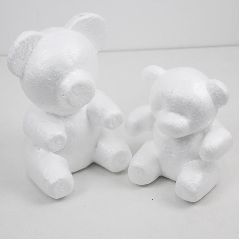 CYUAN Wedding Decoration 16/20cm Polystyrene Styrofoam Modeling Bear Foam White Bear Valentines Day Gift Baby Shower Birthday - Executive-Skincare