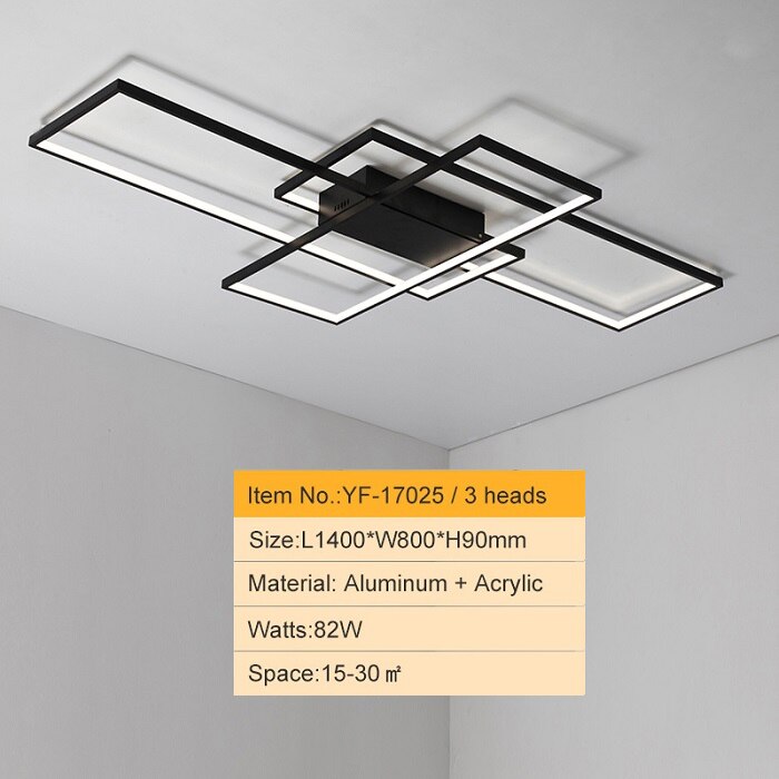 Smart Home Alexa Black/White LED Ceiling Chandelier For Living Study Room Bedroom Aluminum Modern Led Ceiling Chandelier - Executive-Skincare