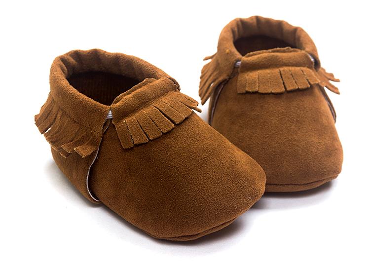 Baywell PU Suede Leather Newborn Baby Moccasins Shoes Soft Soled Non-slip Crib First Walker - Executive-Skincare