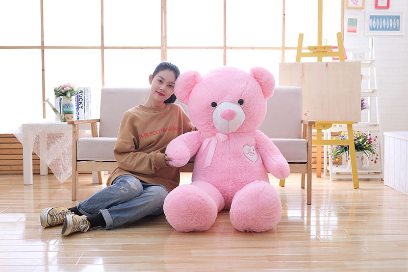 1pc 90/110cm Big baby cute Teddy bear Studded Plush toys lovely bear dolls Gifts for girls Children kids birthday Christmas gift - Executive-Skincare