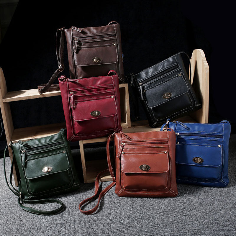 European New Style Women Messenger Bags Portable Button Ladies Crossbody Shoulder Bag Vintage PU Leather Womens Bags A582 - Executive-Skincare