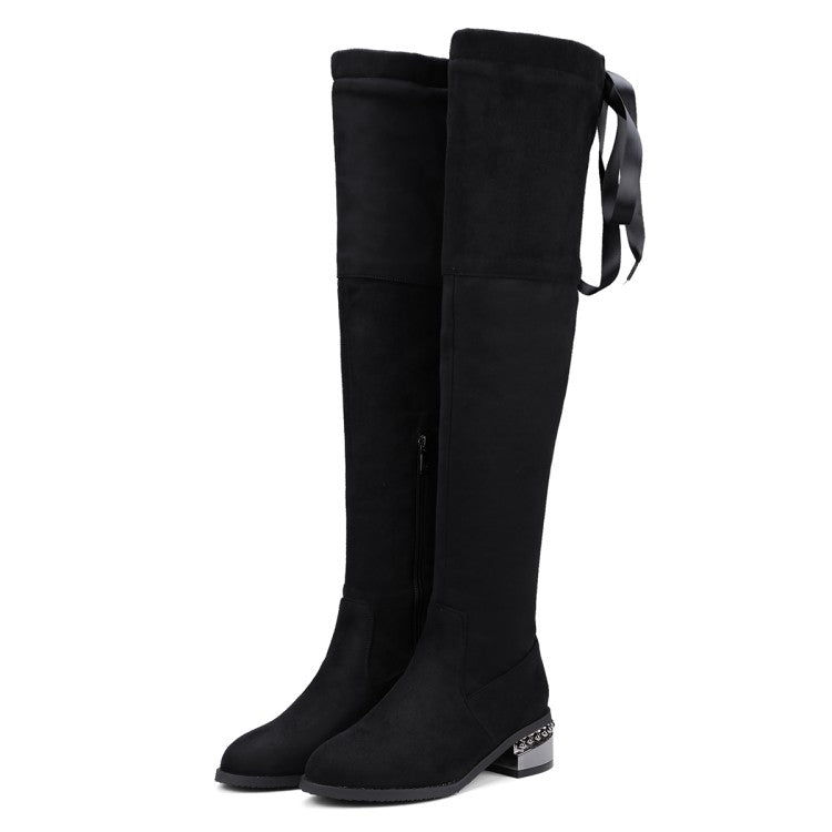 Winter New Style Fashion Square
Over Knee Boots overlapping Bandage - Executive-Skincare