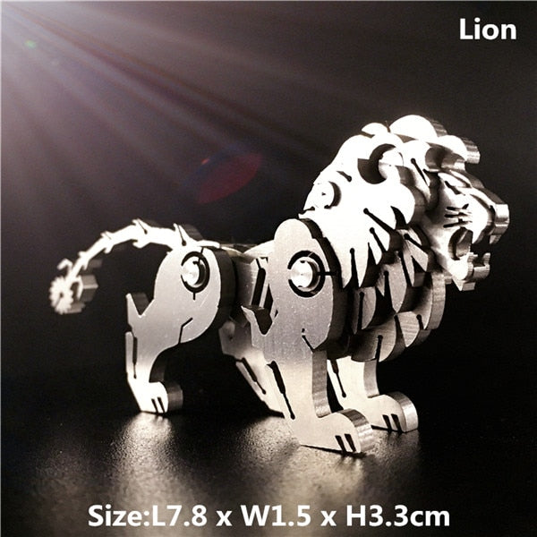 3D Metal Model Chinese Zodiac Dinosaurs western fire dragon  DIY Assembly models Toys Collection Desktop For Adult Children - Executive-Skincare