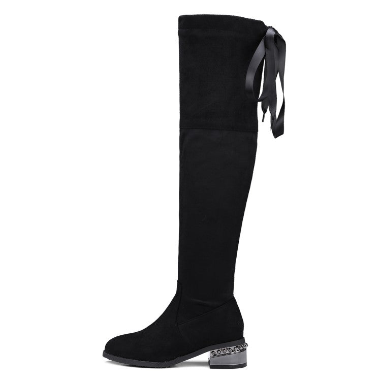 Winter New Style Fashion Square
Over Knee Boots overlapping Bandage - Executive-Skincare